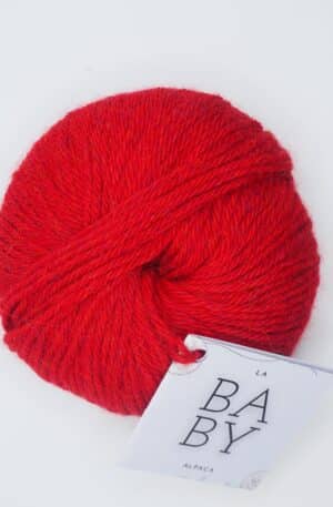 Ovillo de Baby Alpaca en color rojo